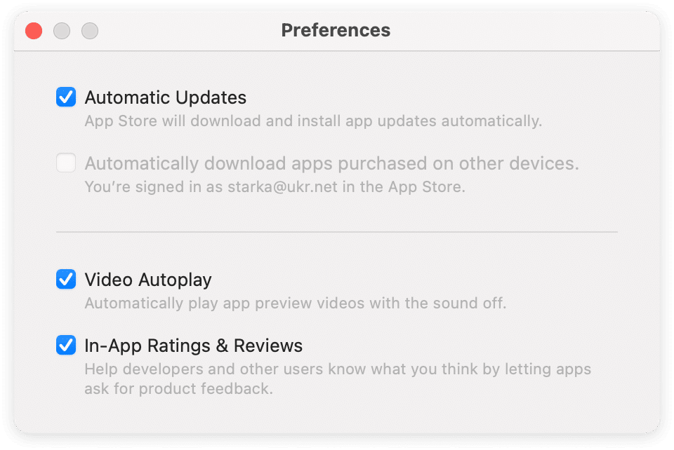 App Store Preferences
