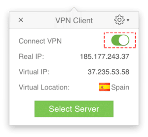 connect button for Mac VPN app