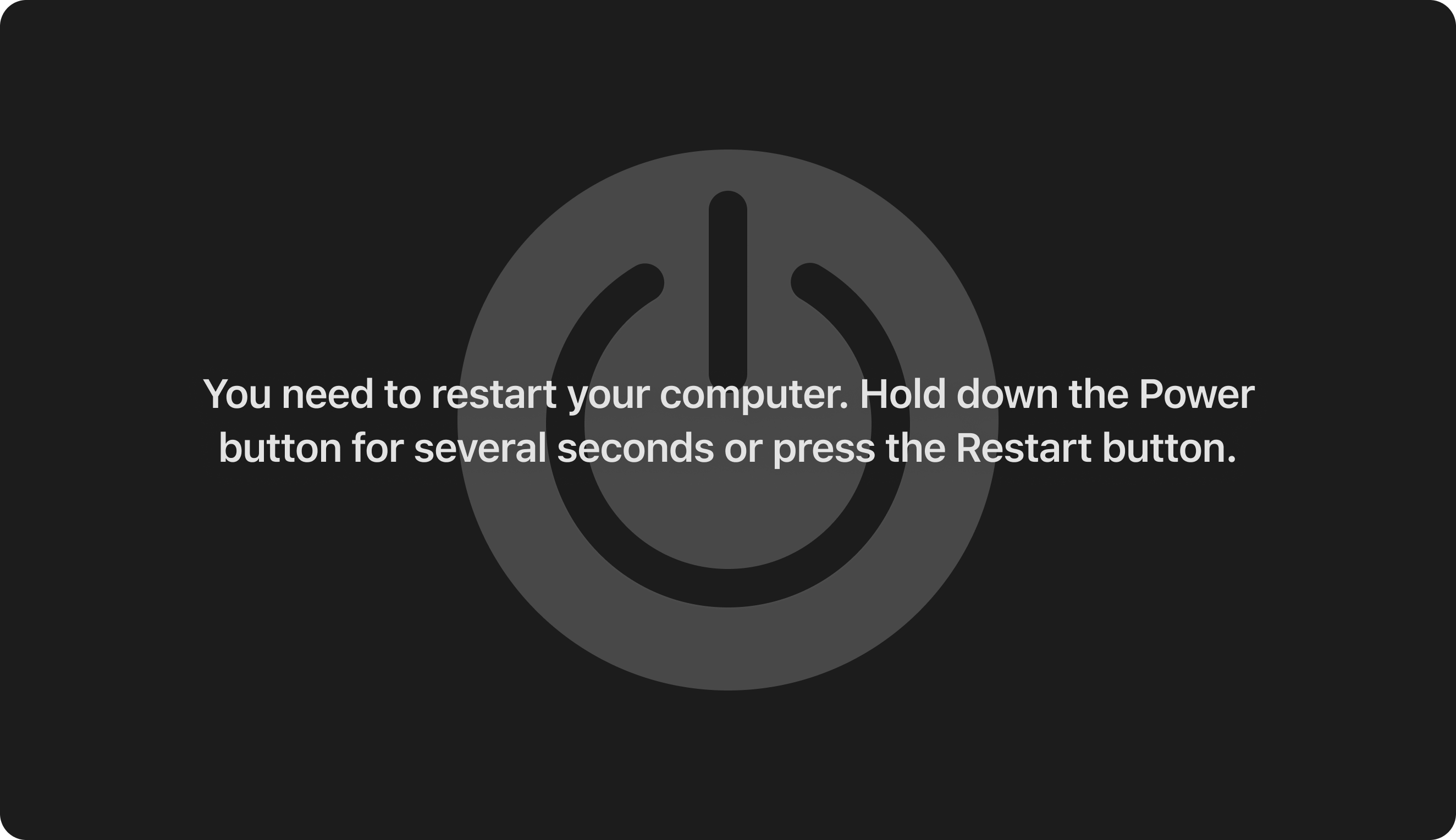 kernel panic message on Mac screen