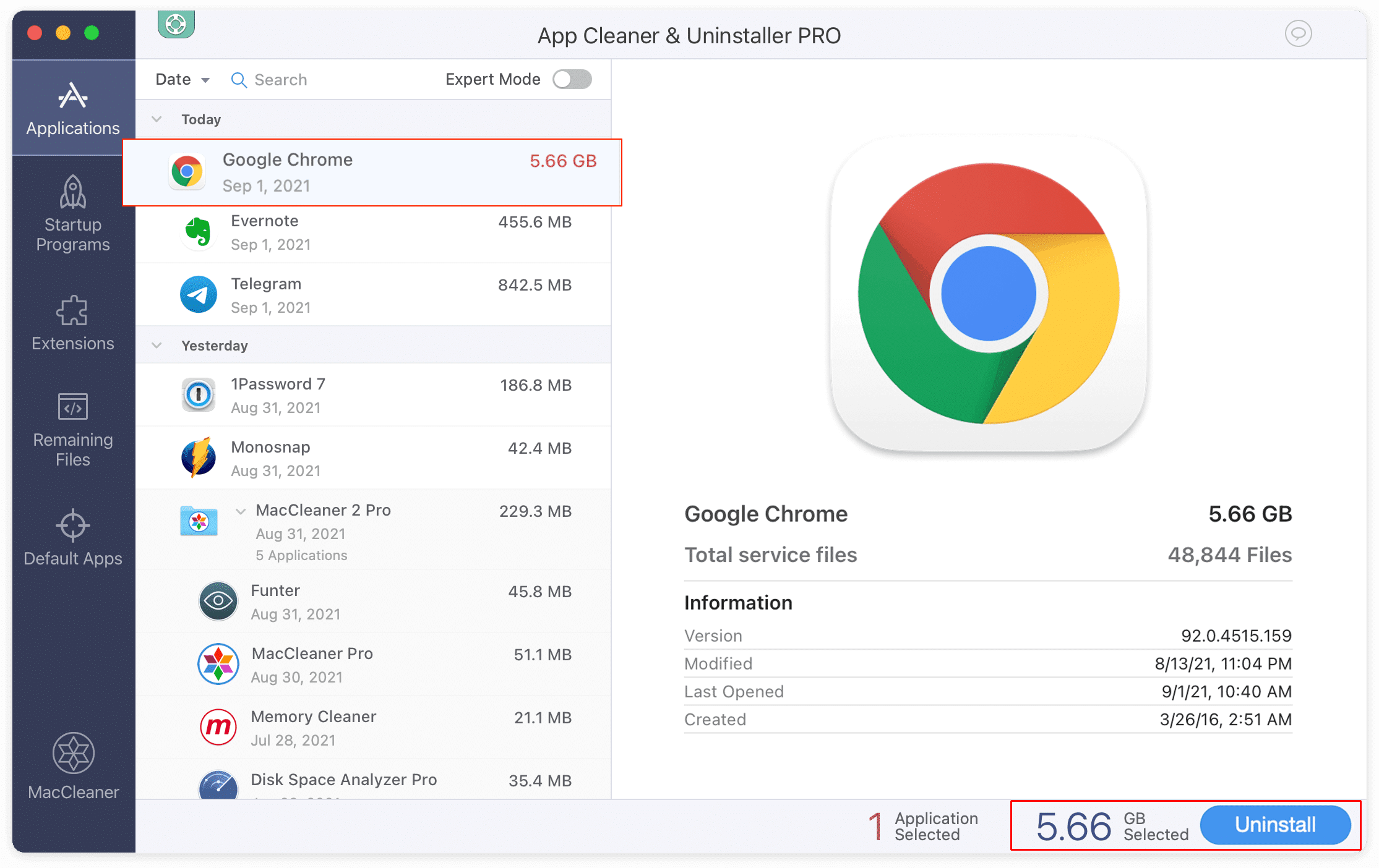 uninstalling a browser with App Cleaner & Uninstaller