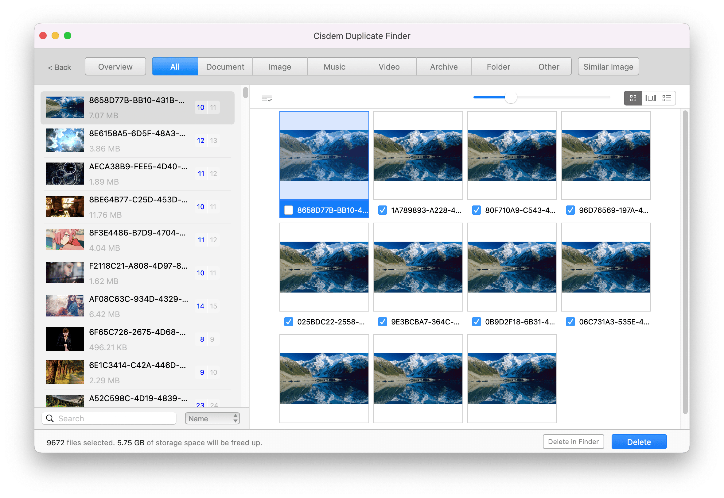  Cisdem Duplicate Finder window showing duplicate images