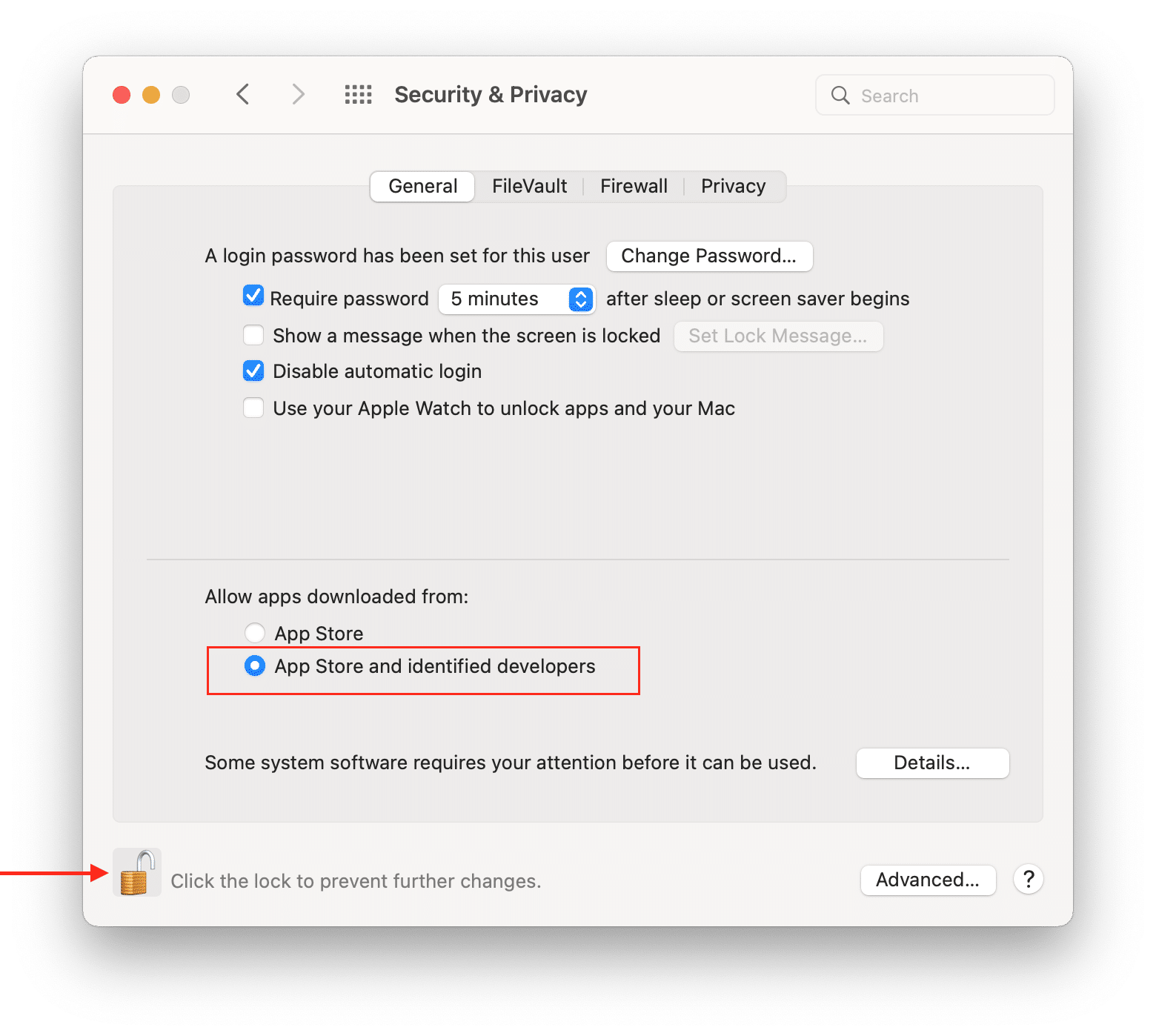 allow apps from identified developers mac