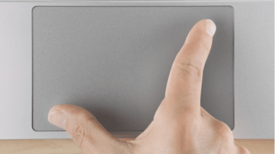 a gesture to zoom in on a trackpad