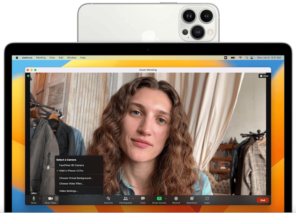 macos ventura iphone as webcam