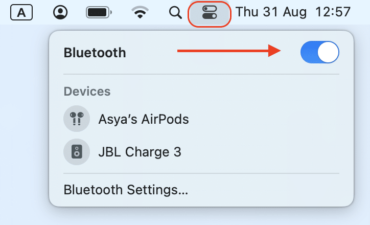 Turning bluetooth on 