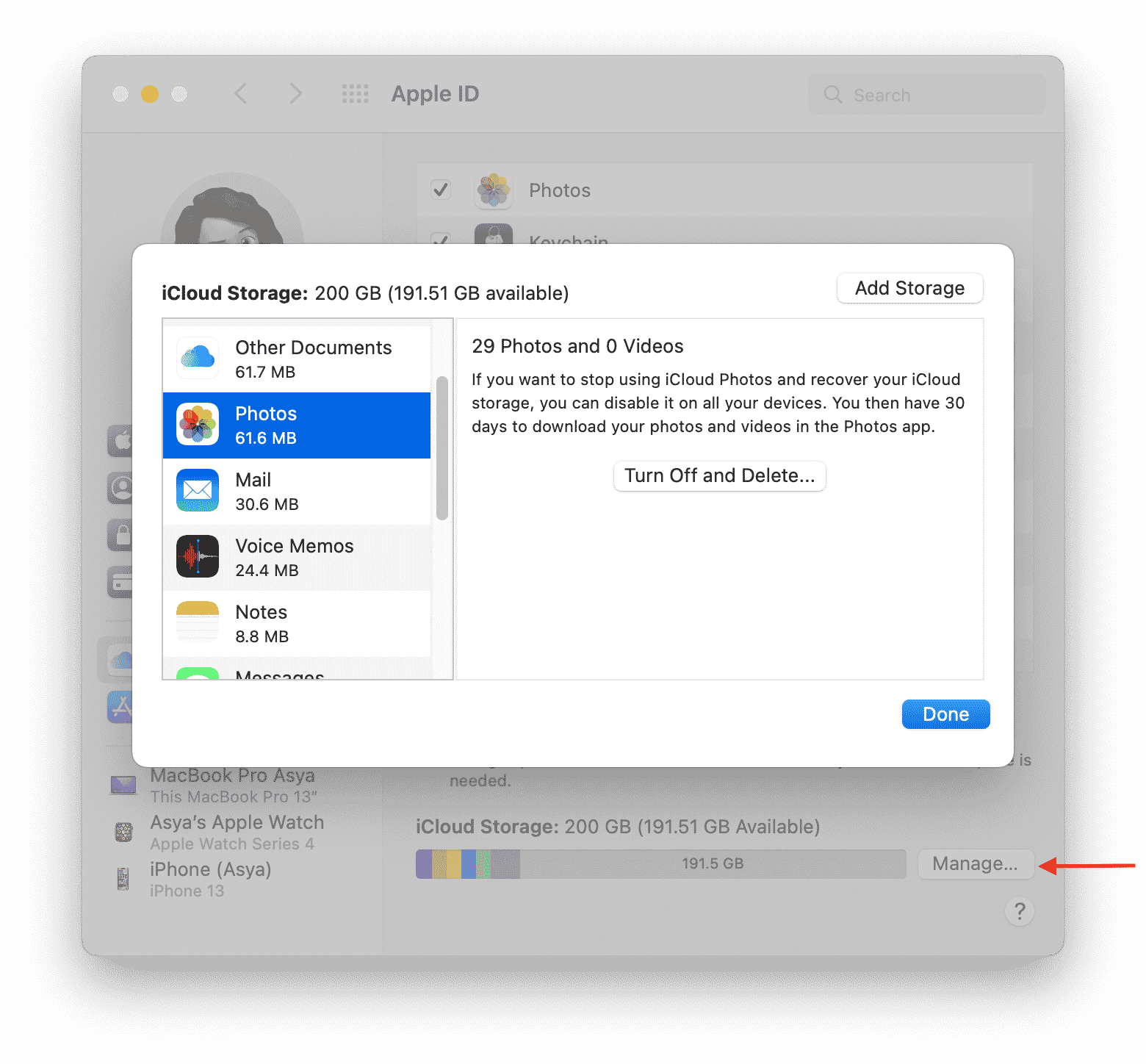 managing iCloud usage on a Mac