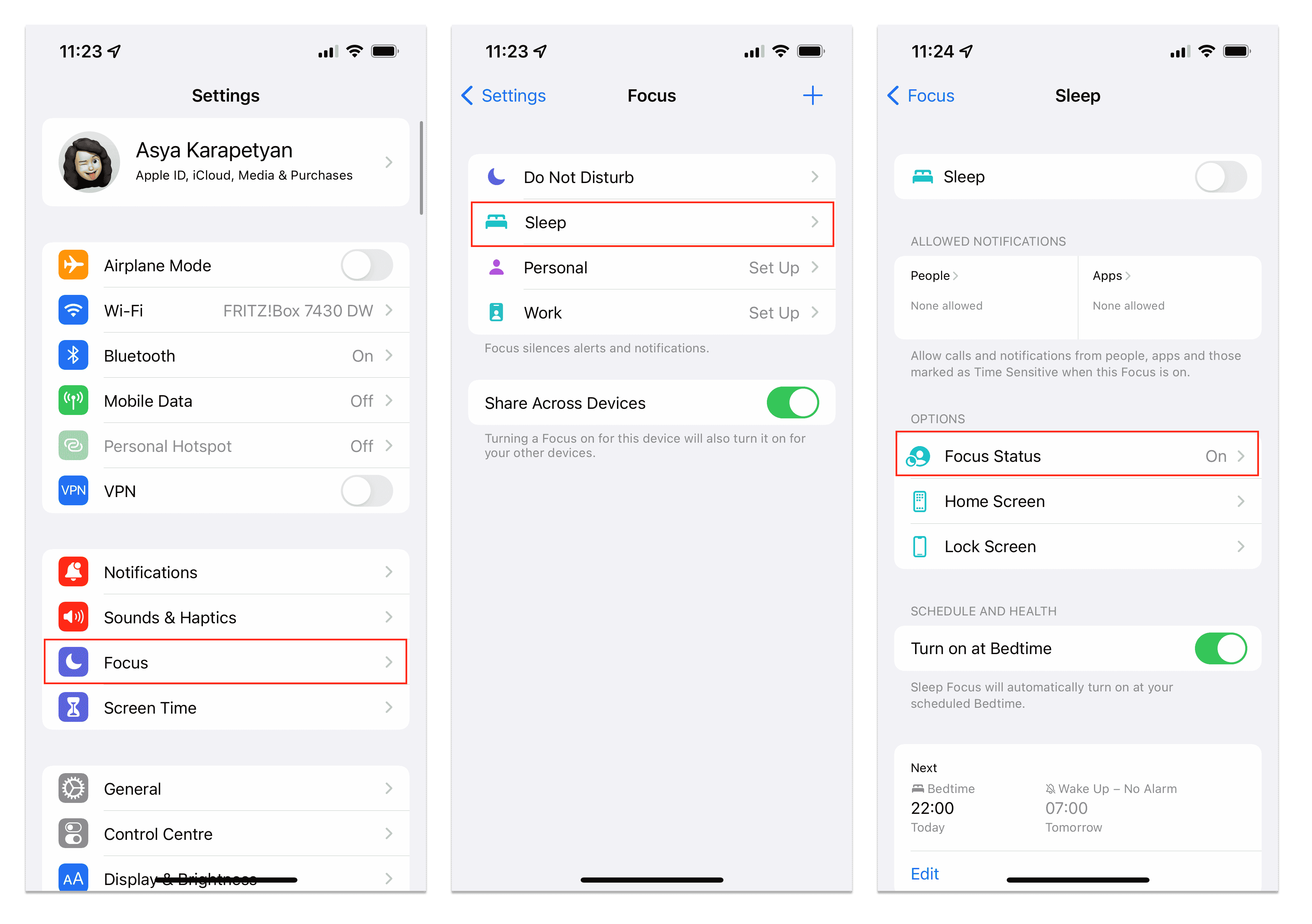 Shared Focus Status on iPhone - How to Silence Notifications