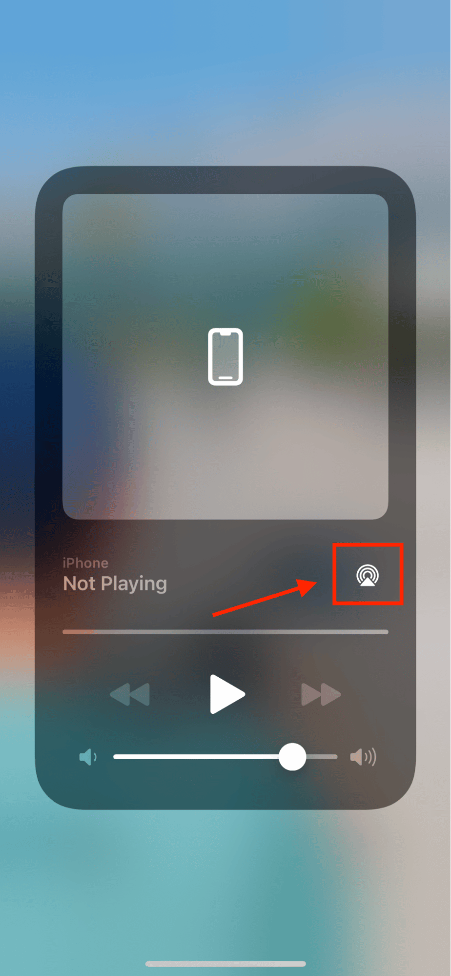 Airplay icon in iPhone Control Center