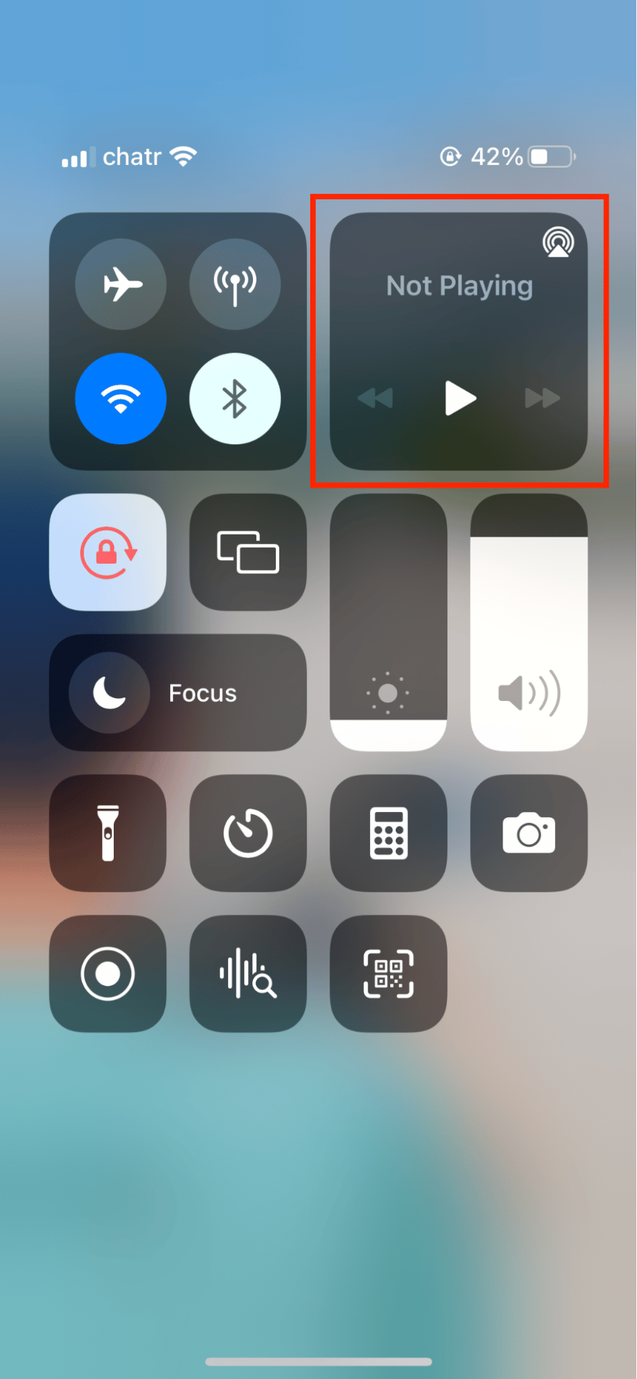 Open Control Center on iPhone