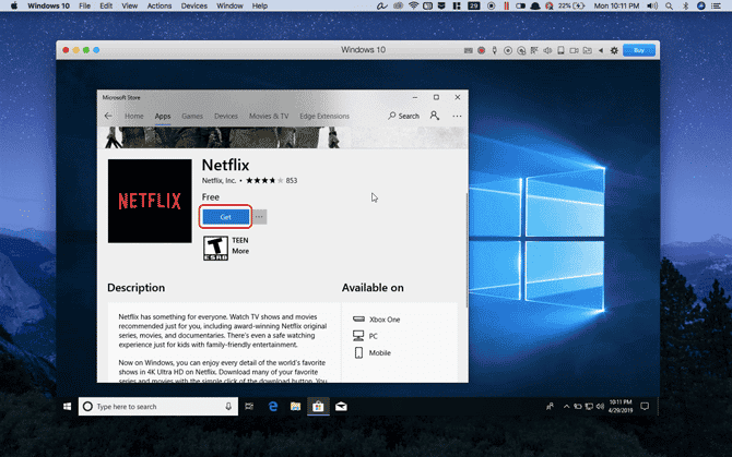 downloading Netflix from the Microsoft Store