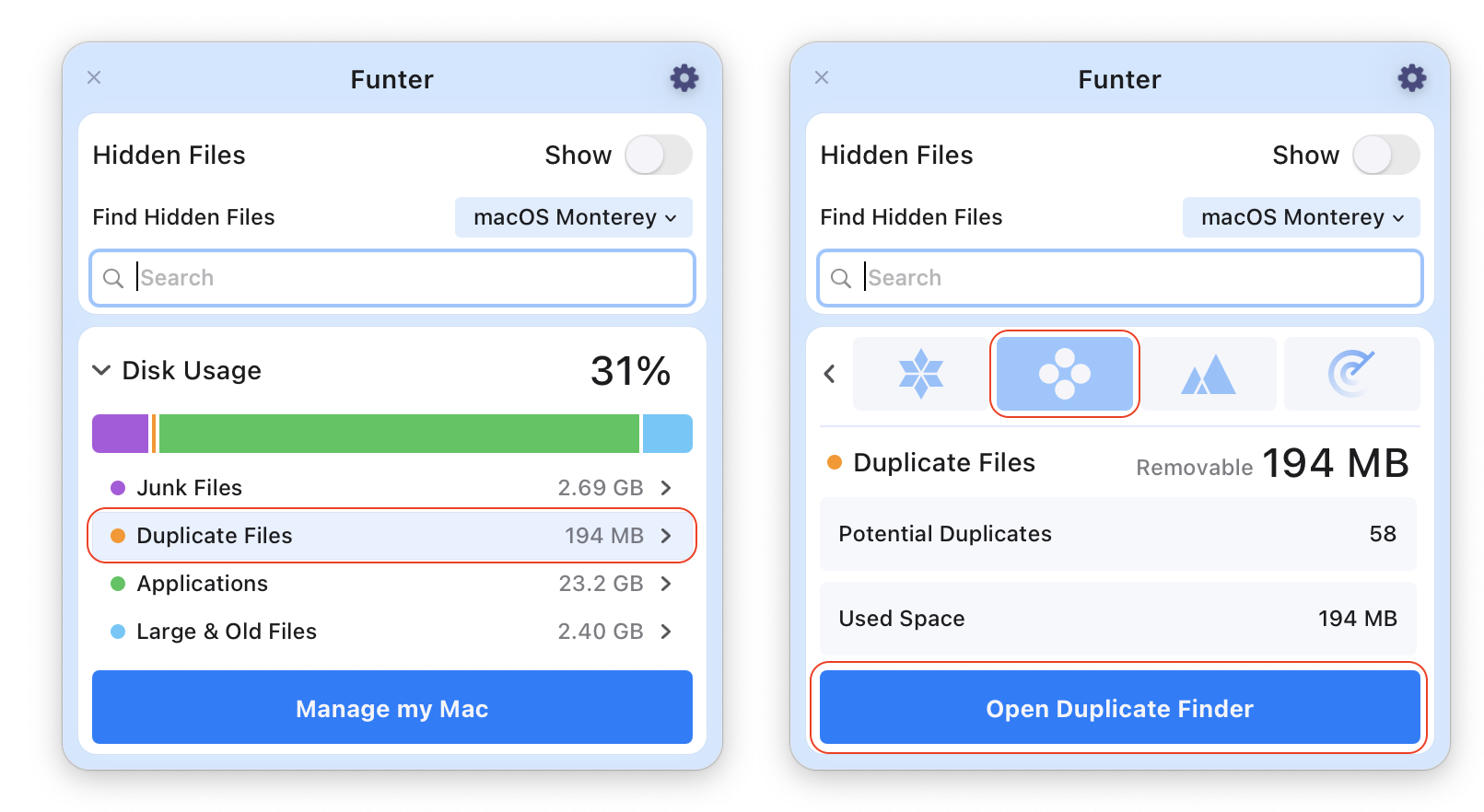 Duplicate File Remover in Funter