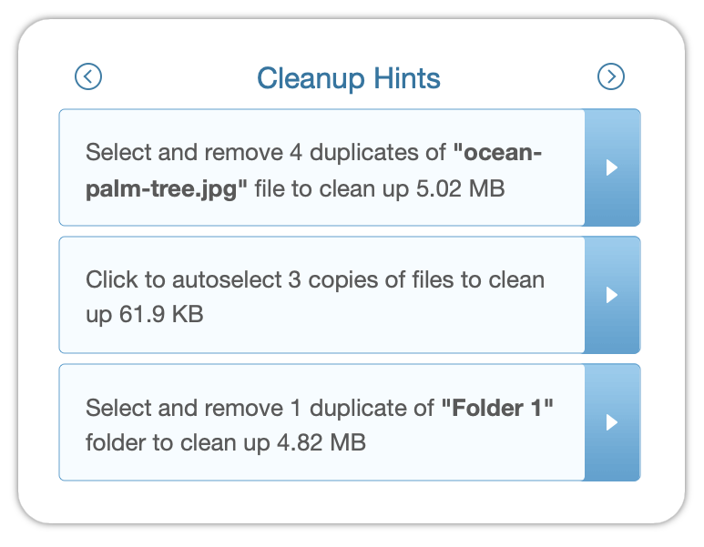 cleanup hints section