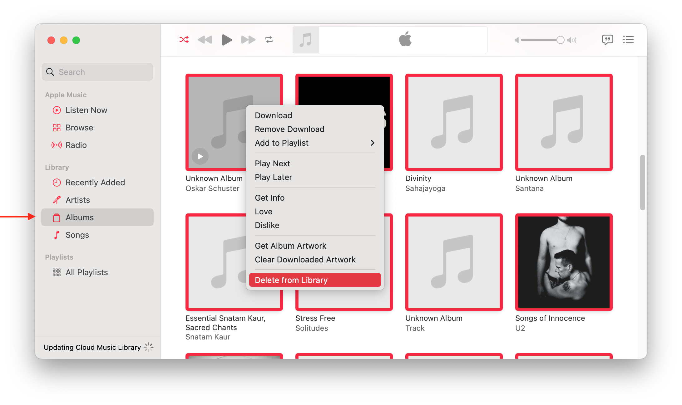 removing songs from Music Library on a Mac