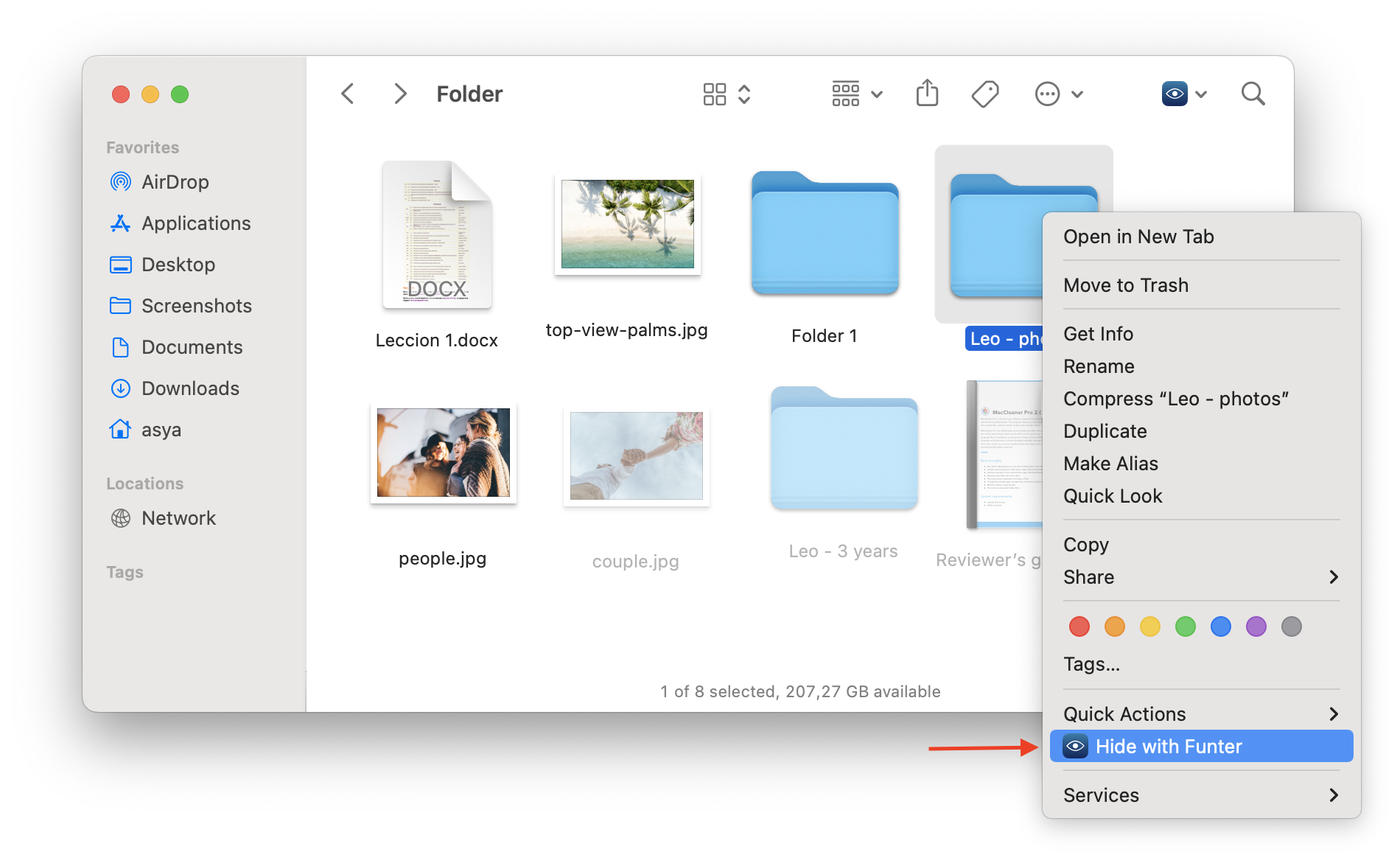 hide folders in mac