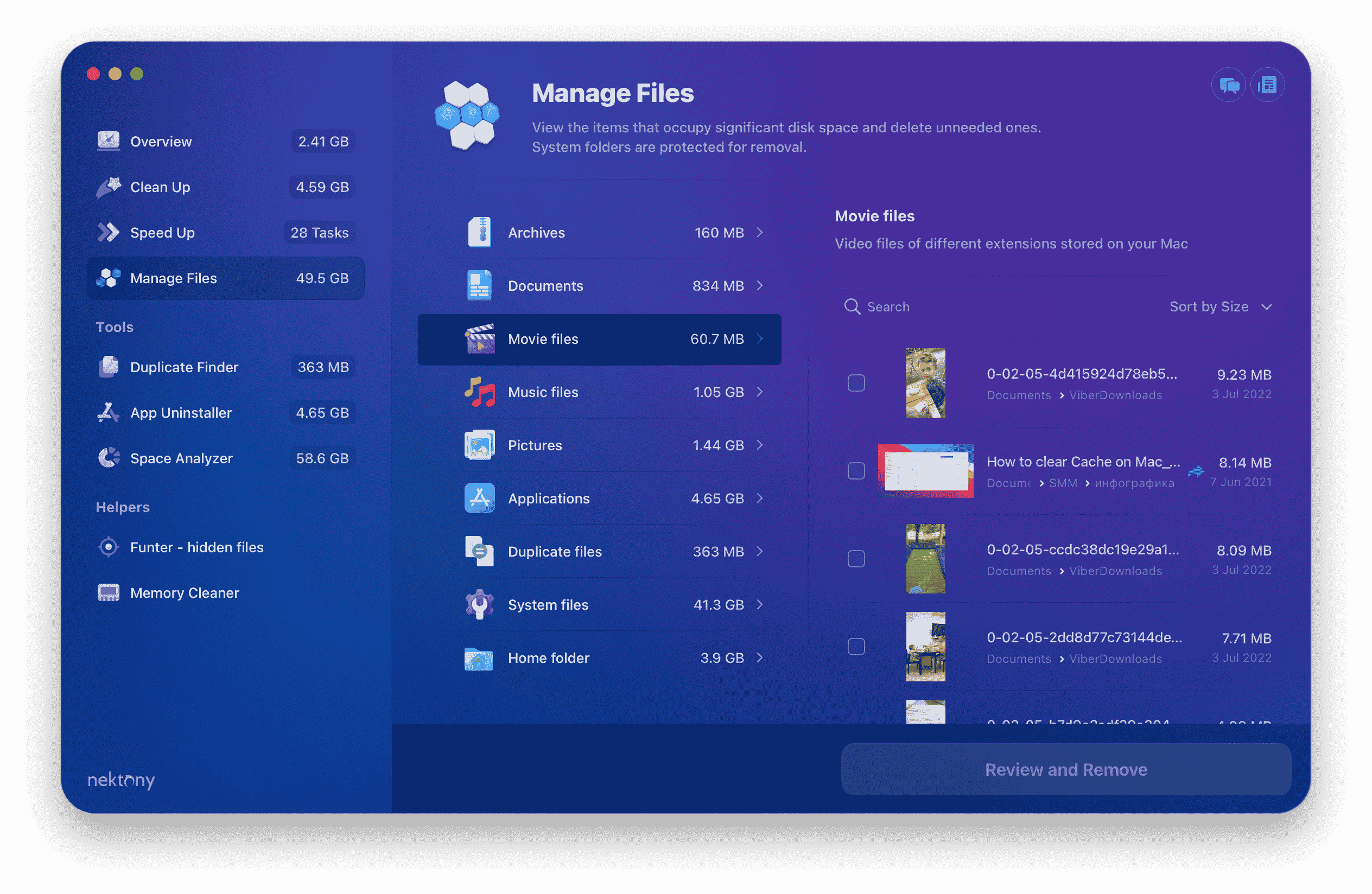 manage movies files