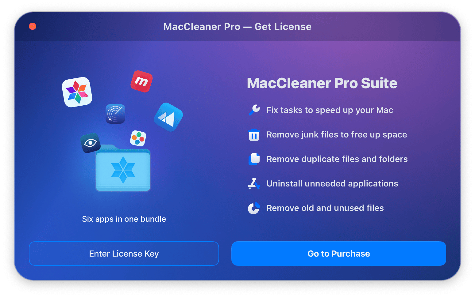 getting license popup for MacCleaner Pro