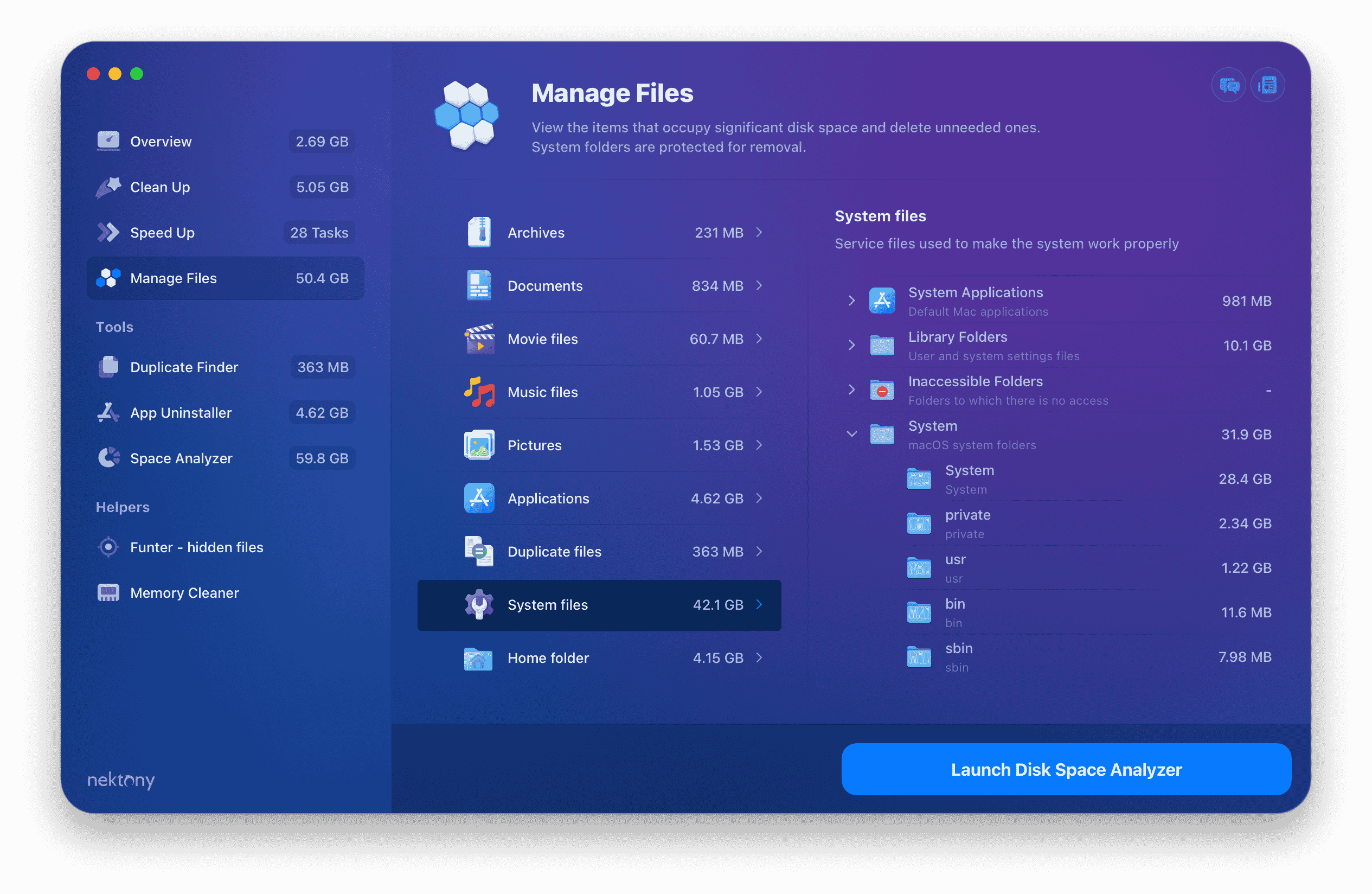 manage system files