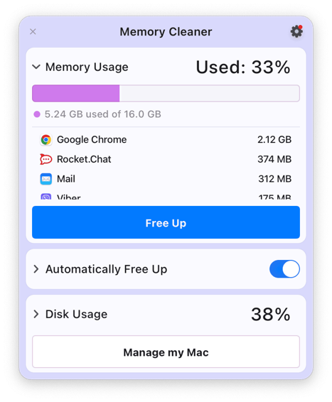 how to clean up memory on mac