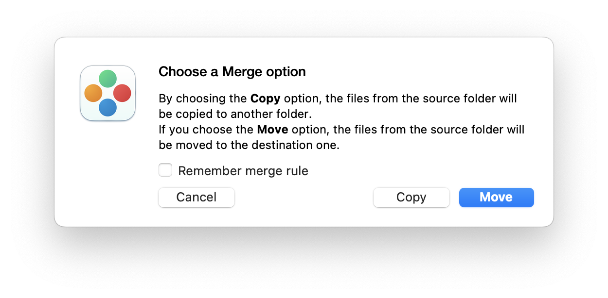 popup to choose merge options