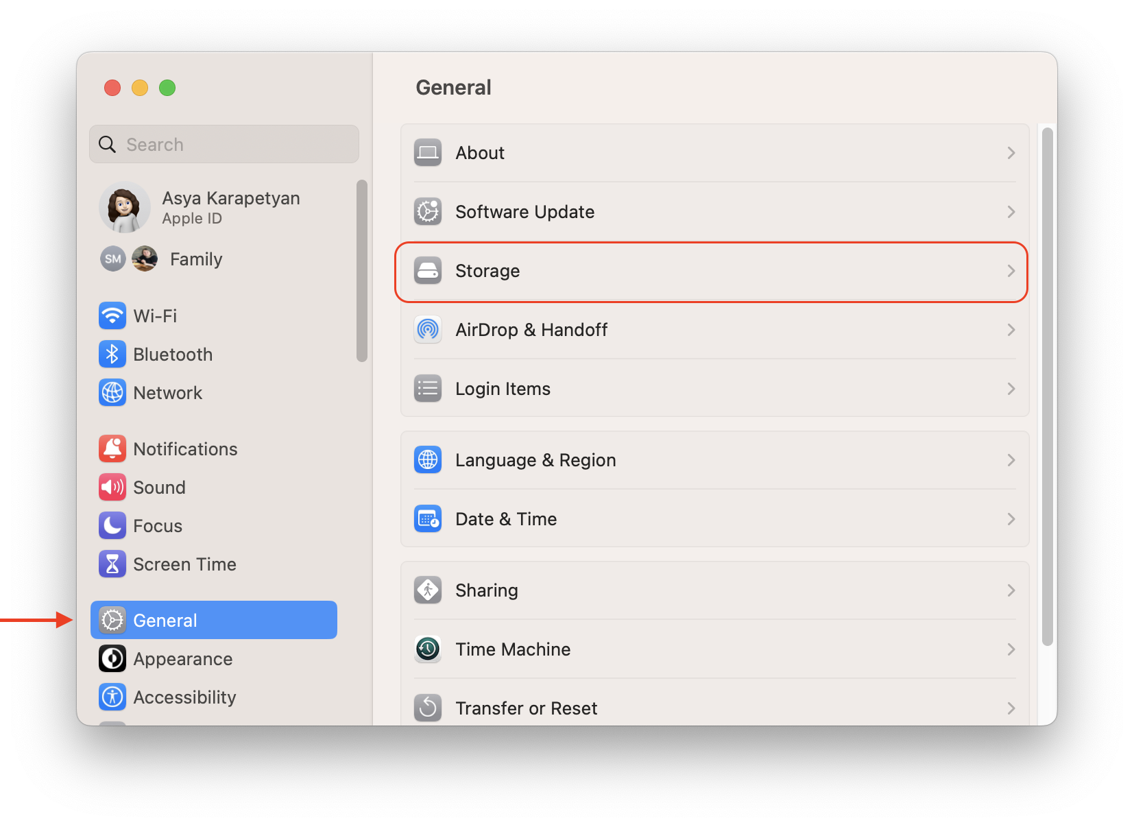 system setting window in macOS Ventura