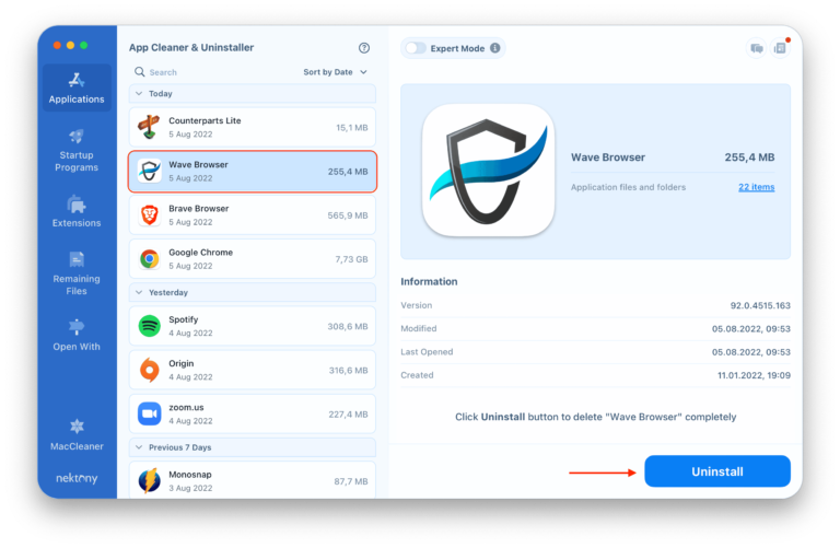 Uninstall Wave Browser on Mac - Removal Guide | Nektony