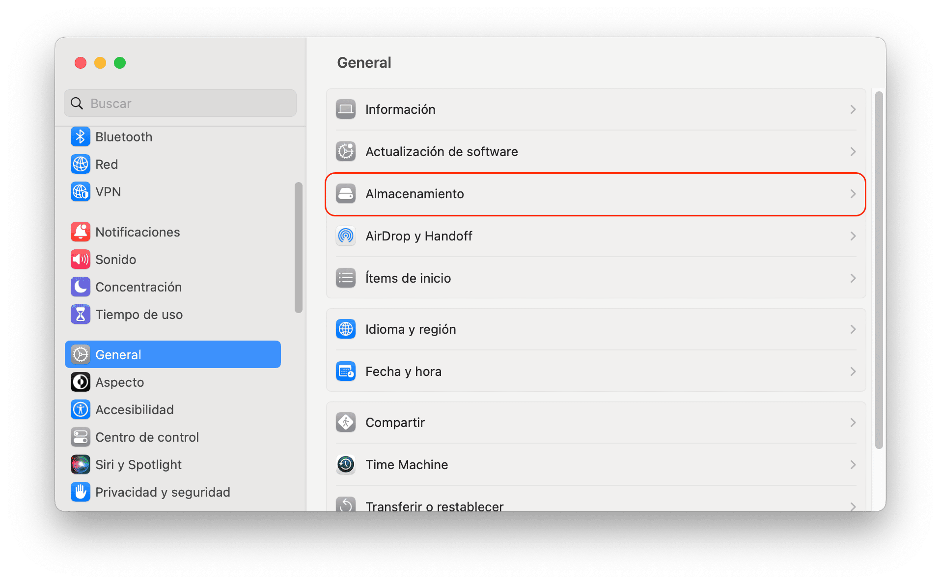 storage usage option in macOS Ventura