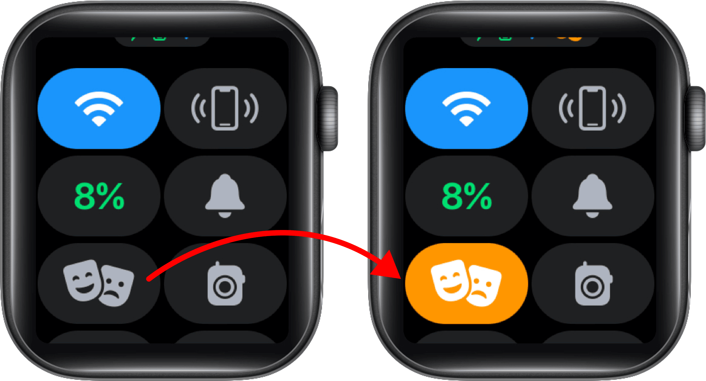 Apple watch control online center icons