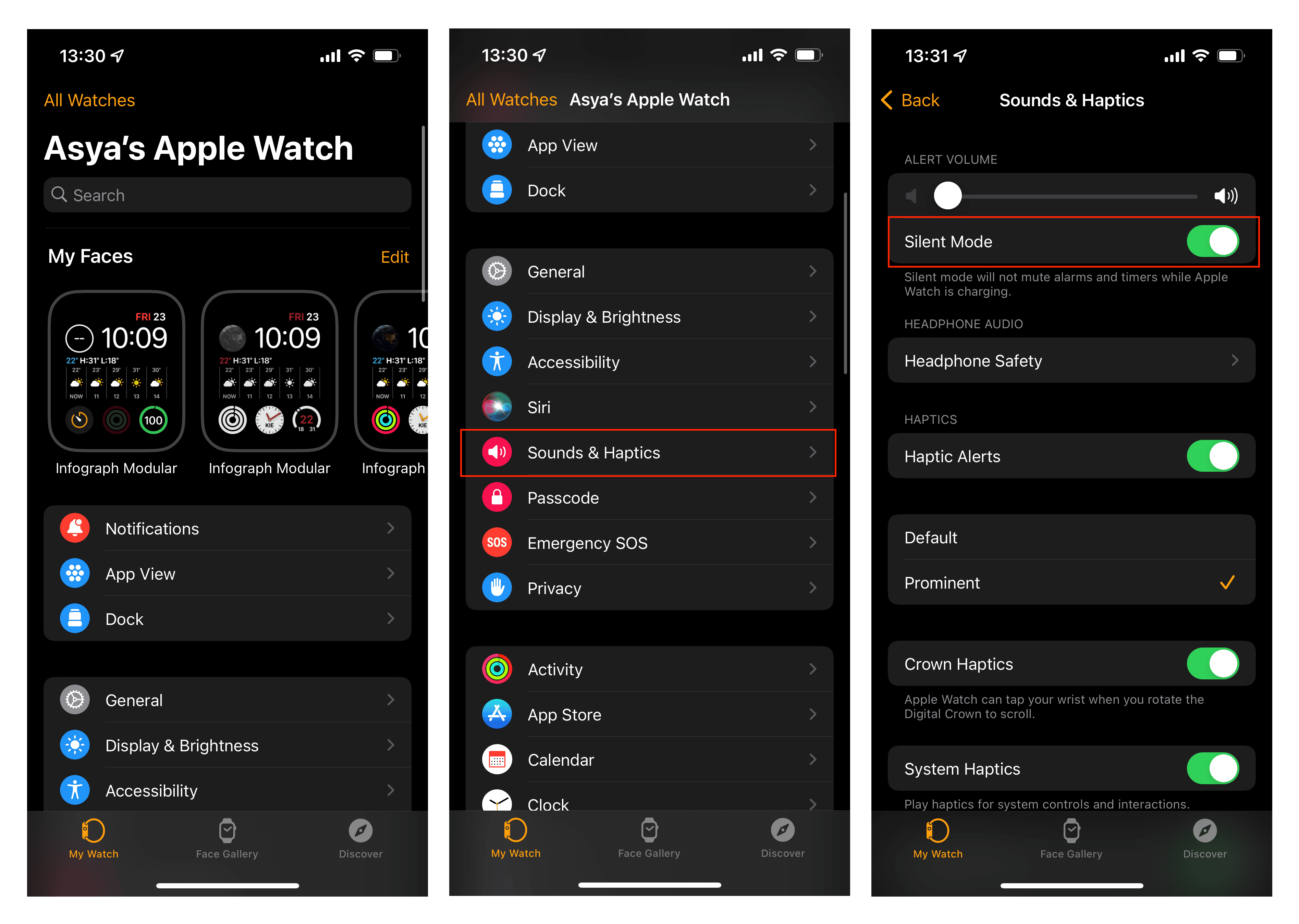 turn off notifications apple watch