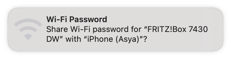 share Wi-Fi password
