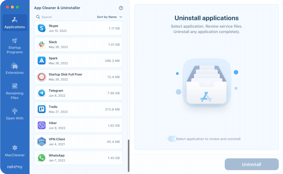 App Cleaner Uninstaller screenshot