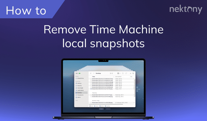 How to delete Time Machine local snapshots on Mac