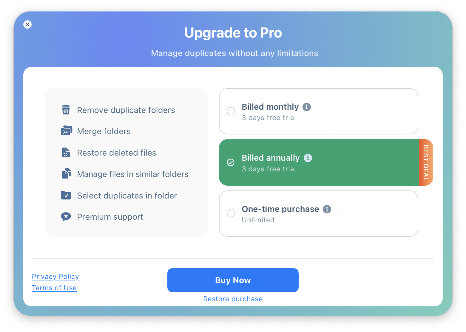 Pricing plans of Duplicate File Finder