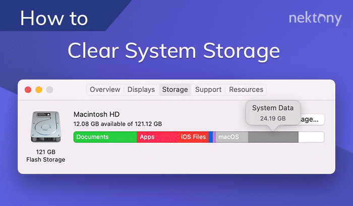 Как очистить системное хранилище на Mac