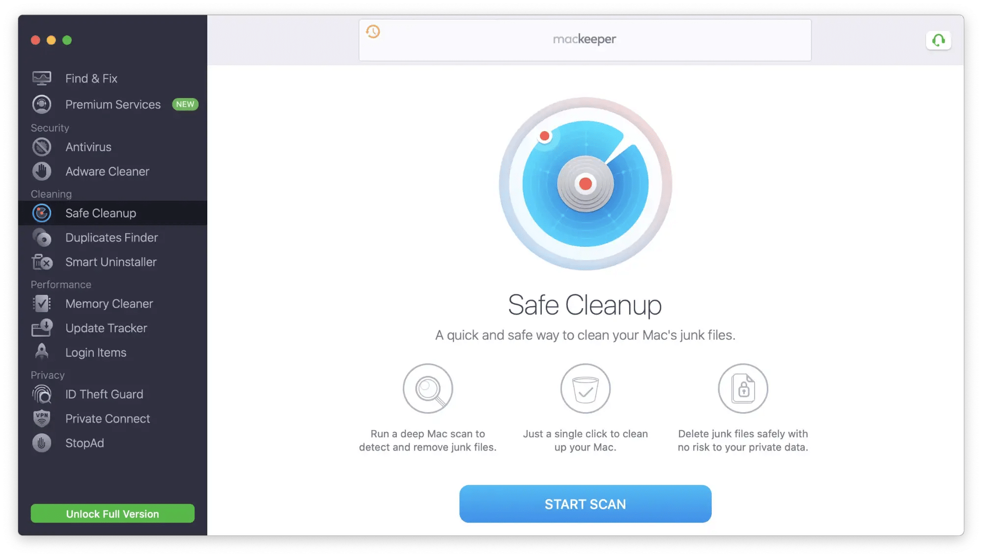 BuhoCleaner window showing scanning process