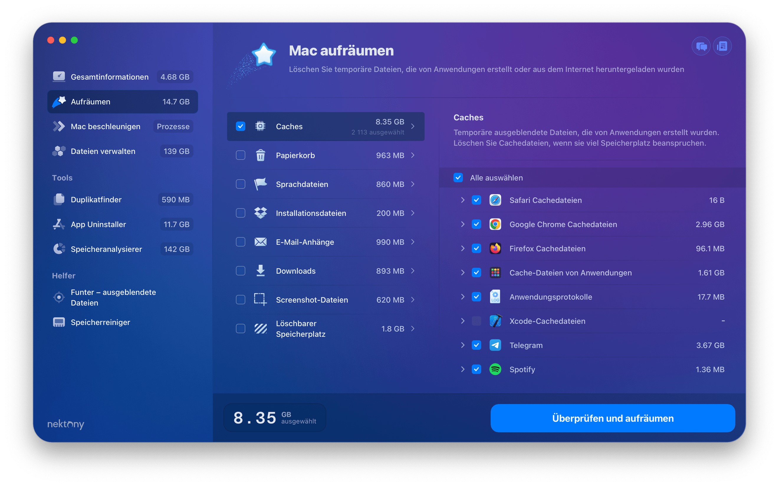 Overview tab in MacCleaner Pro