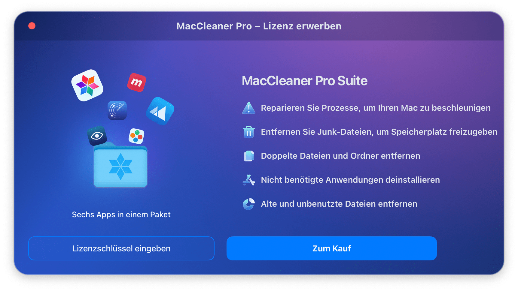 getting license popup for MacCleaner Pro
