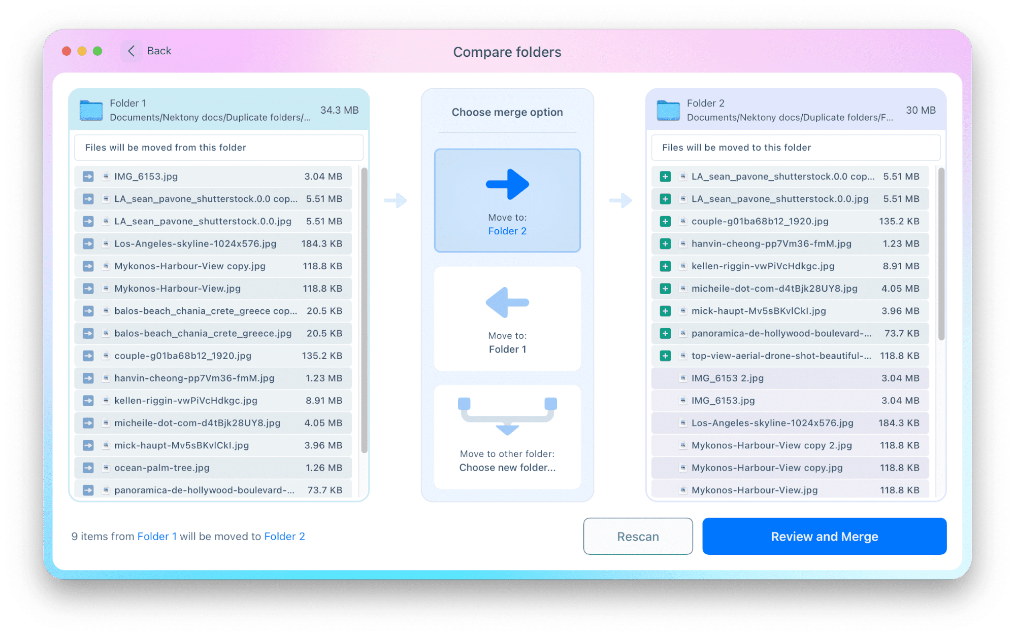 Merging folders on Mac