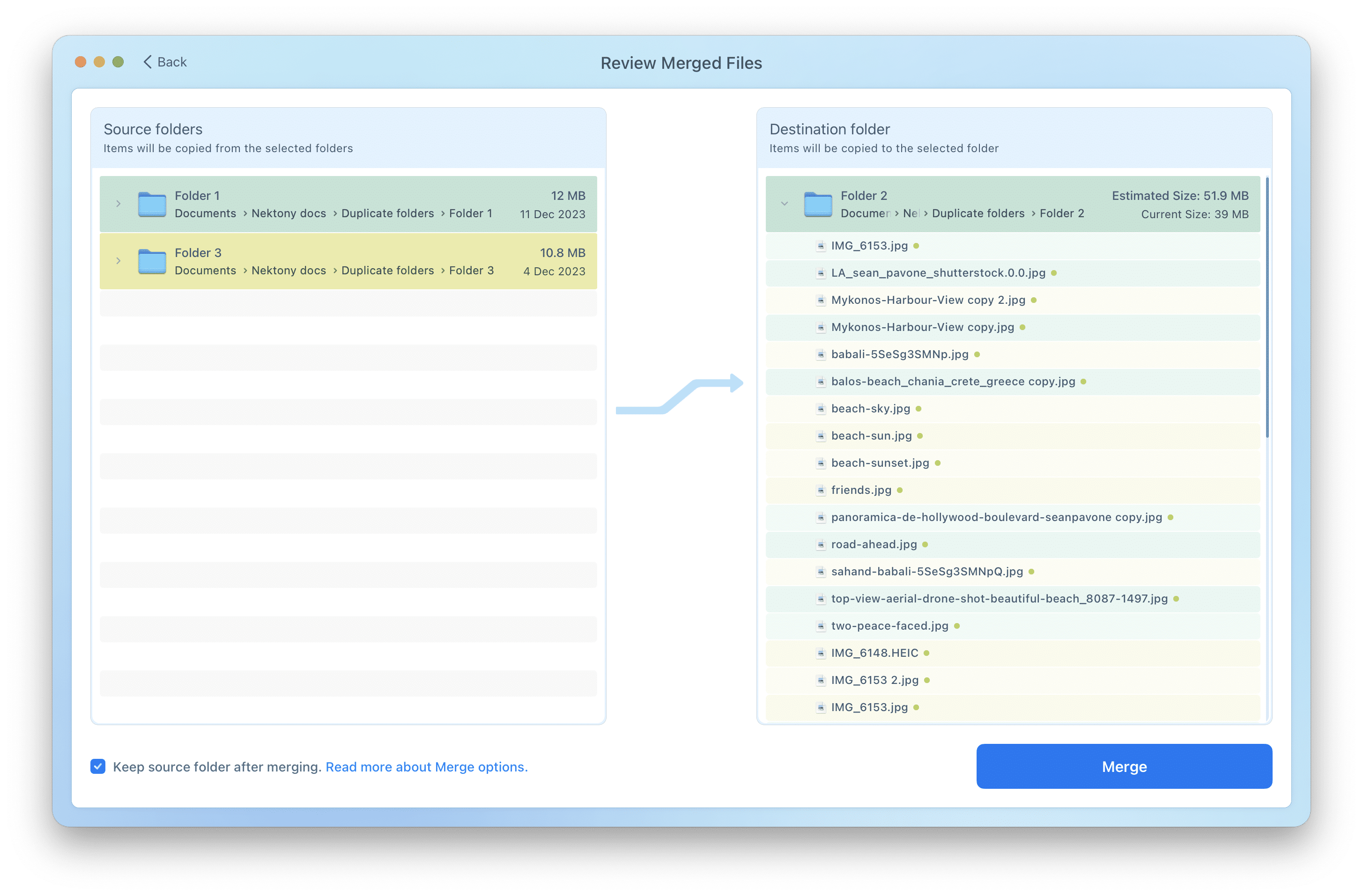 Merge folders on Mac