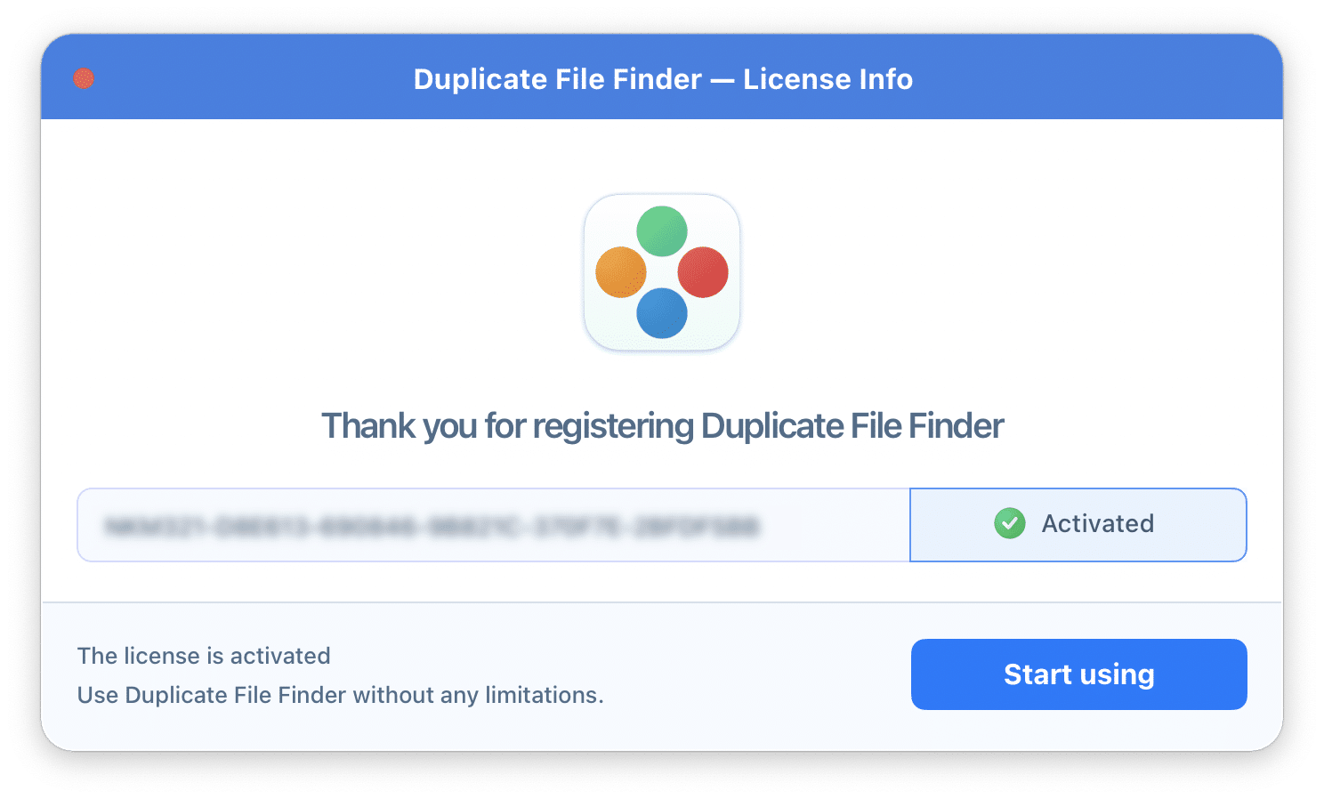 Duplicate Finder key 