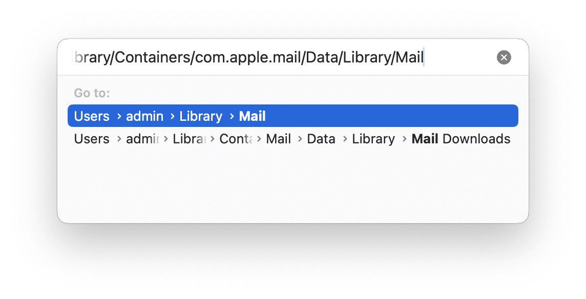 Searching for Mail downloads in Finder