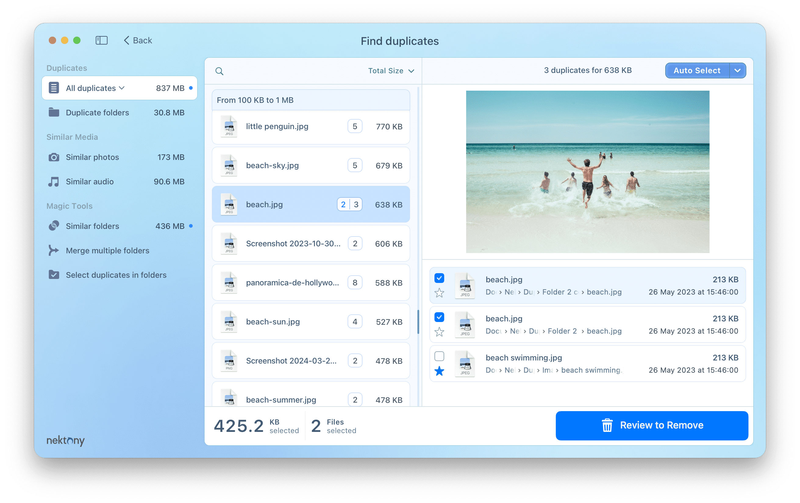 duplicate file finder showing duplicate images