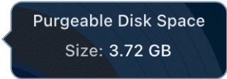 purgeable disk space label