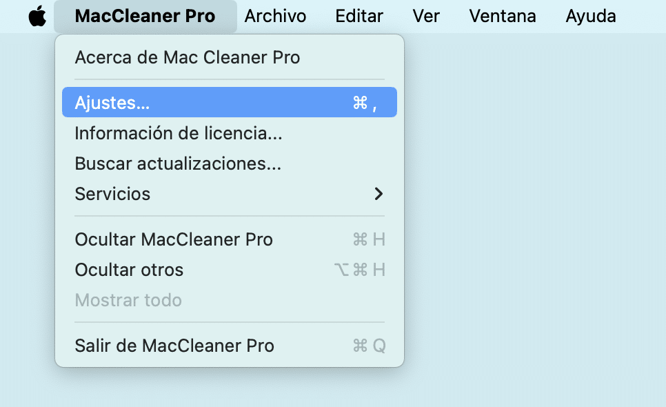 Maccleaner Pro settings