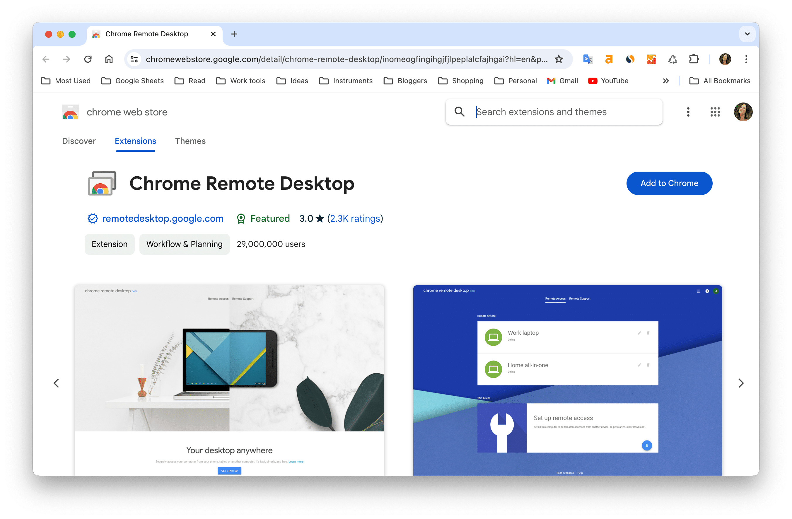 Chrome Remote Desktop extension