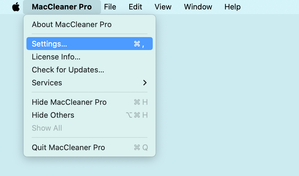 maccleaner pro settings