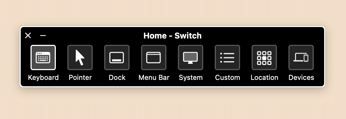 Switch Control panel