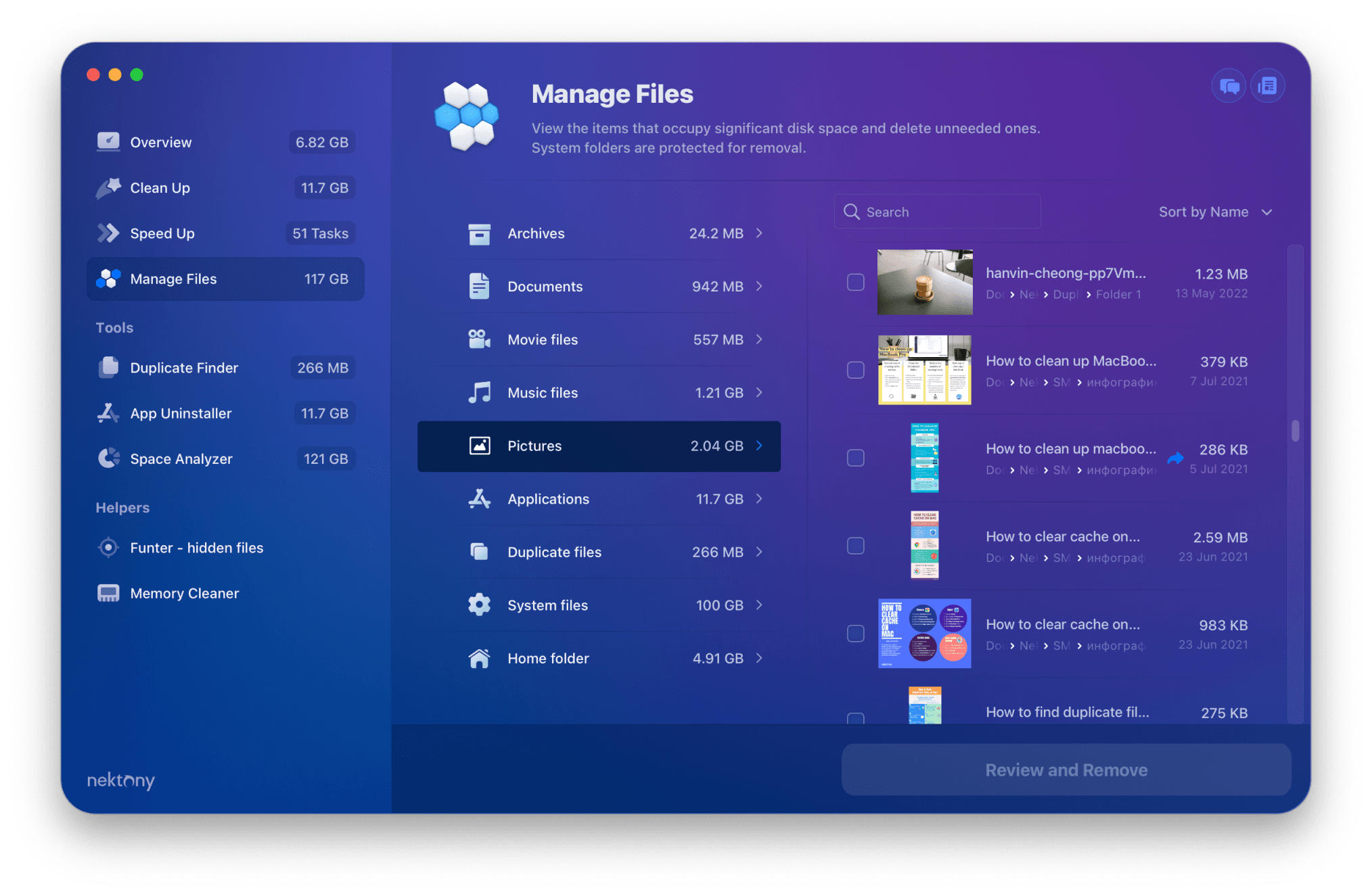 Disk space analyzing