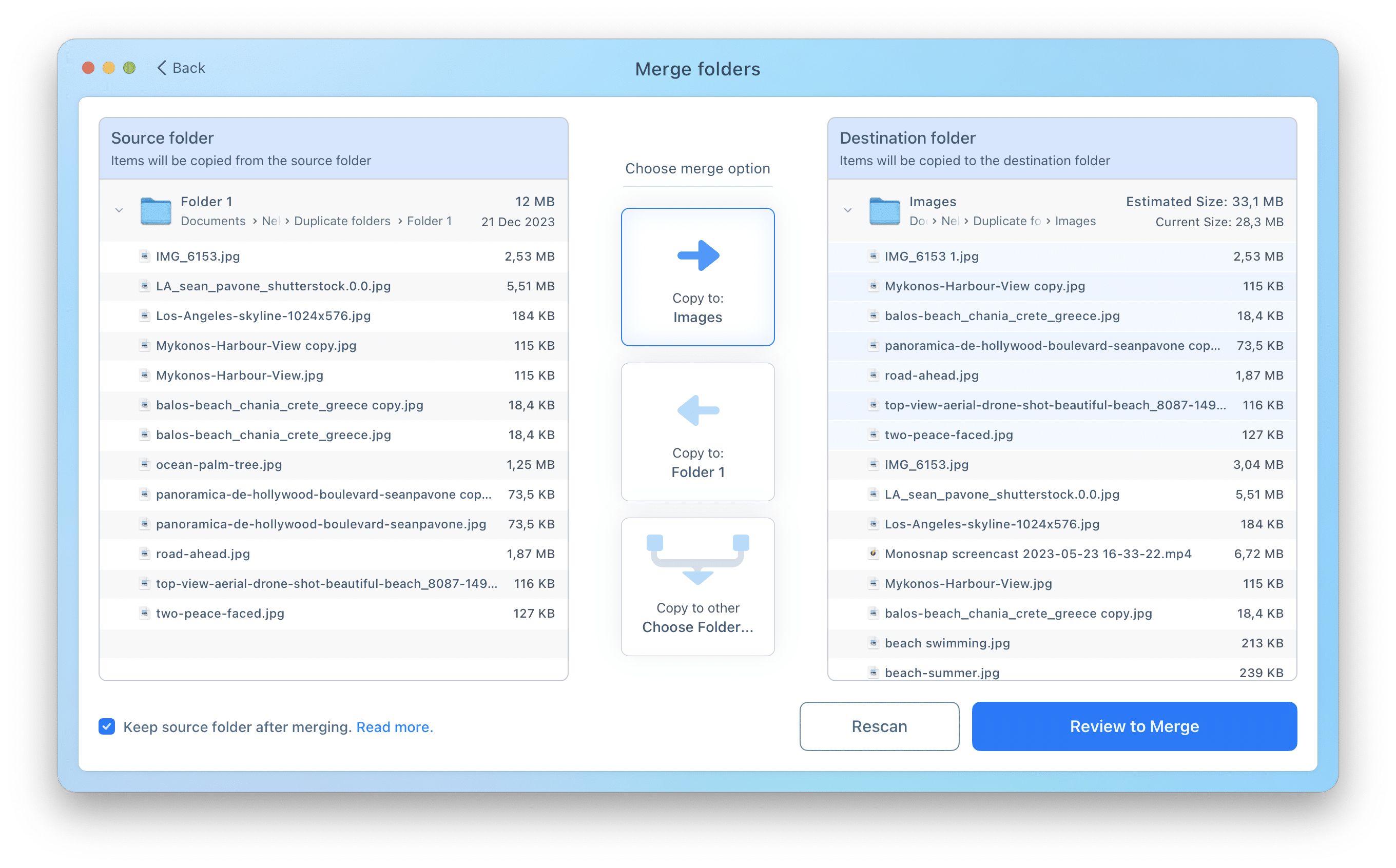 Duplicate File Finder light