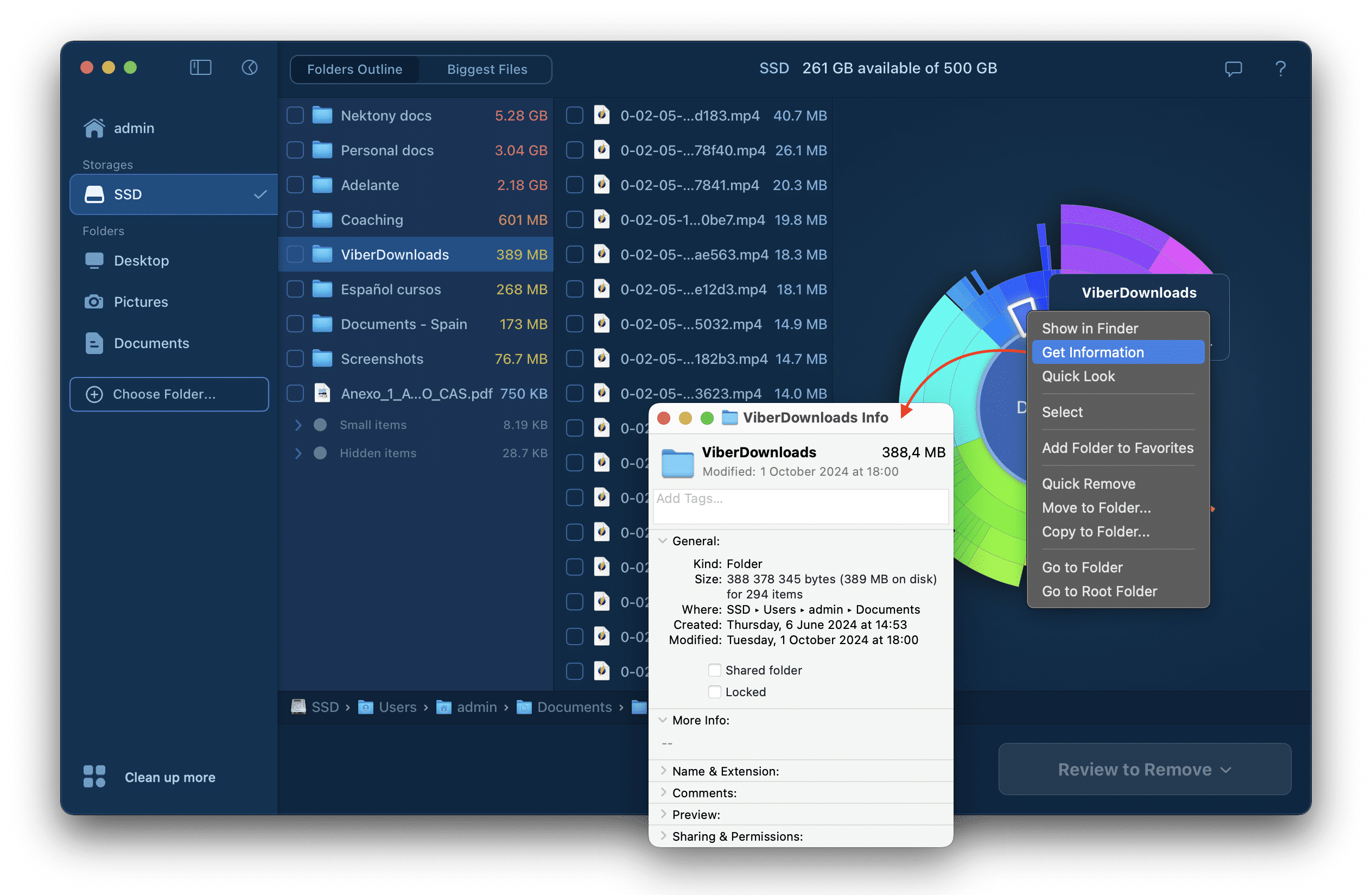 Disk Space Analyzer - Get File info