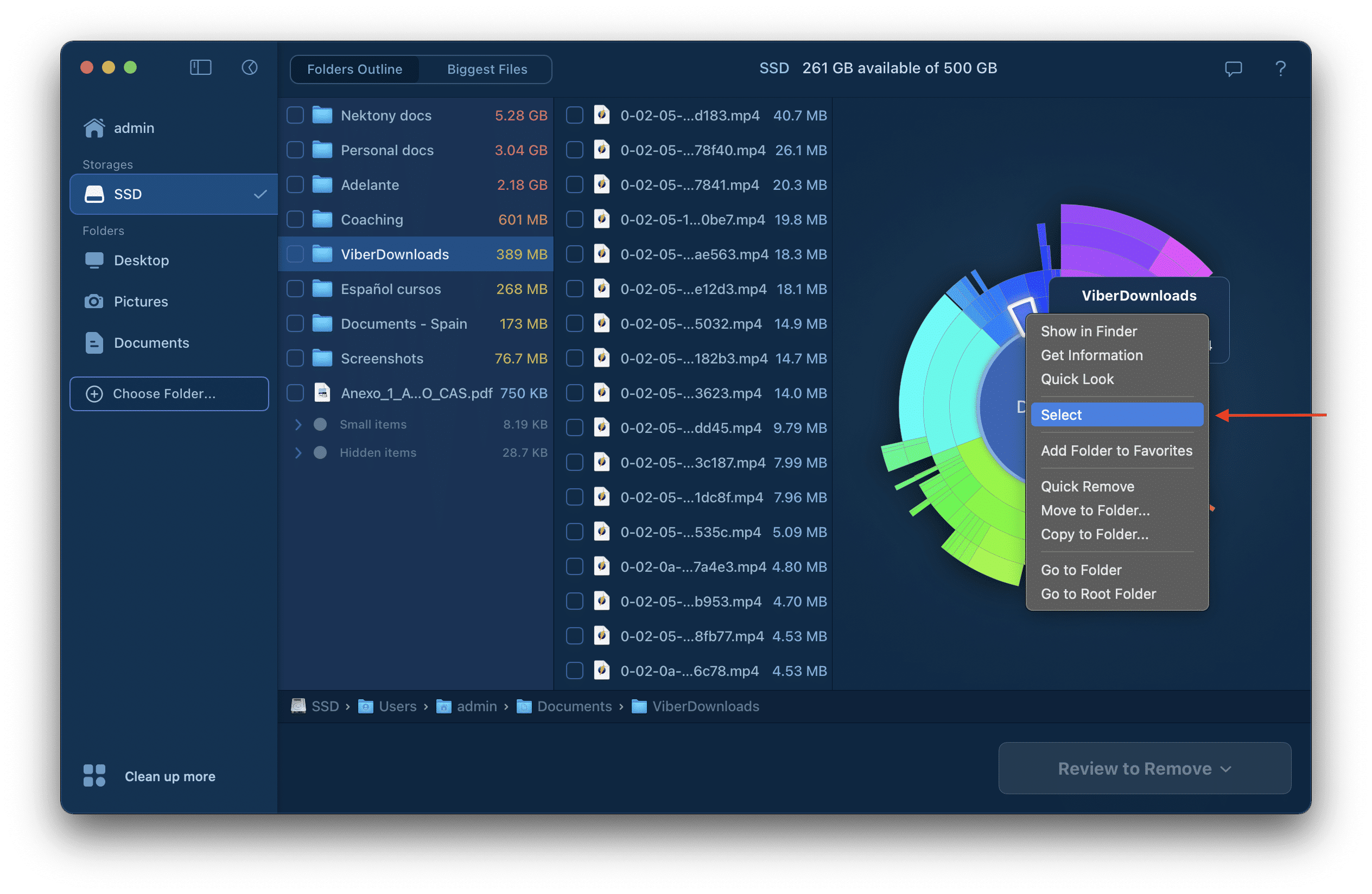 Disk space visualizer app